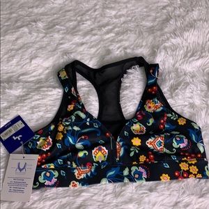 Joy Lab Black Floral Workout Crop Top (NWT) - Sz M
